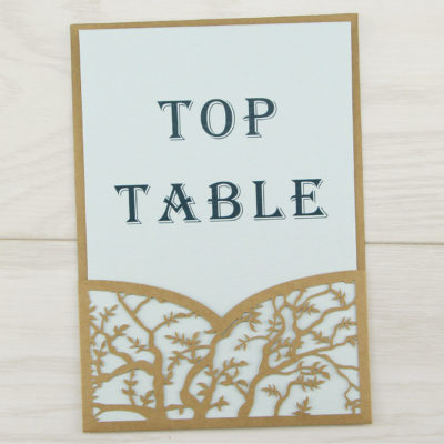 Laurel Tree Pouch Contemporary Font Table Number