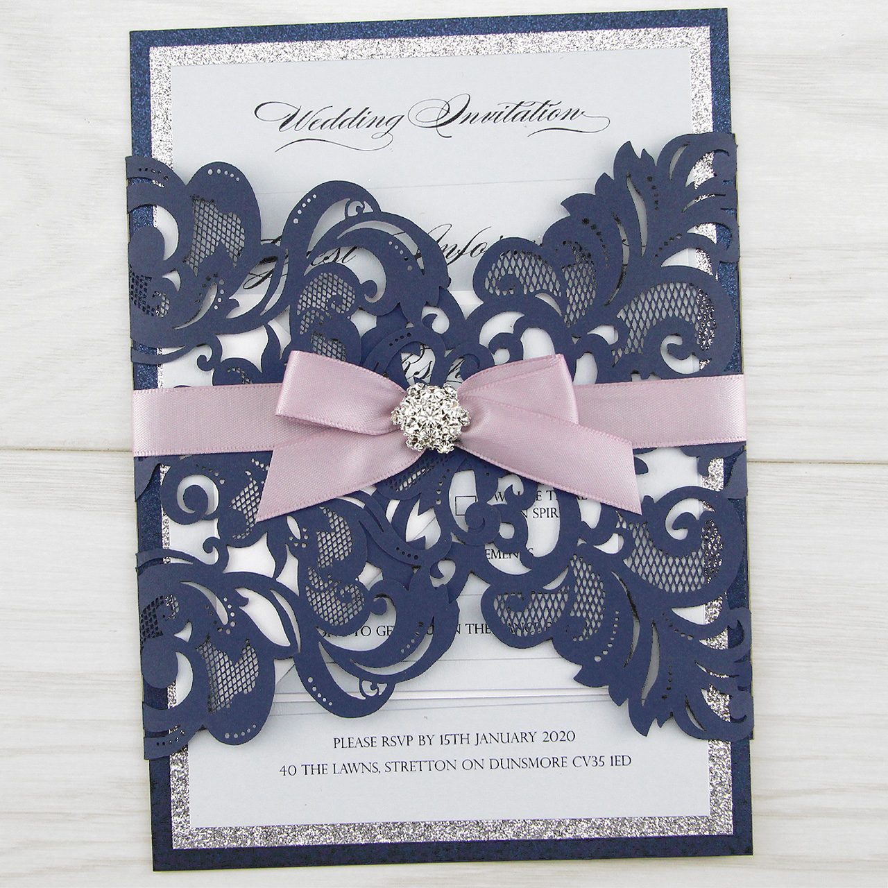 A6 Personalised Wedding/Evening Invitation Card & Envelope *8 colours* 