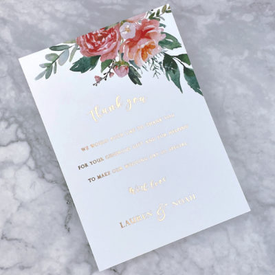 Lauren Coral Thank you Card