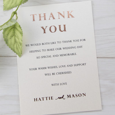 Mason Thank you Card