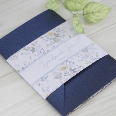 Daniela Blues Pocketfold Wedding Invitation