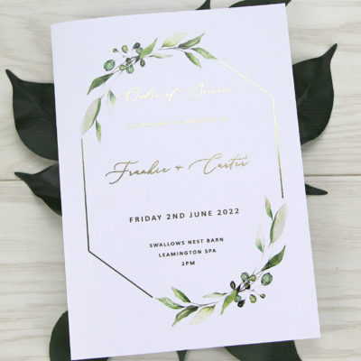 Frankie Greenery Order of Service