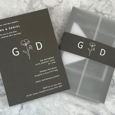 Gina Wedding Invitation – Greys / Blacks
