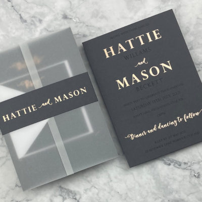 Mason Wedding Invitation – Greys / Blacks
