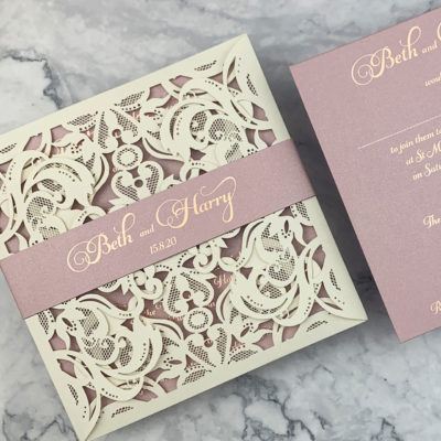 Farrah with Belly Band Wedding Invitation
