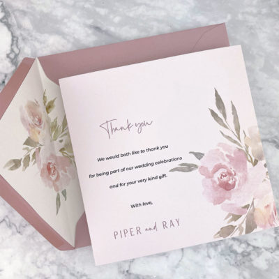Piper Pinks Thank you Card