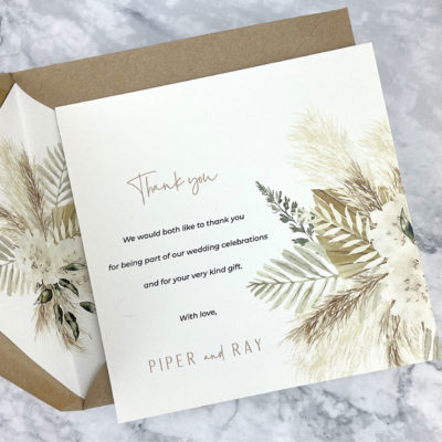 Piper Thank you card – Boho