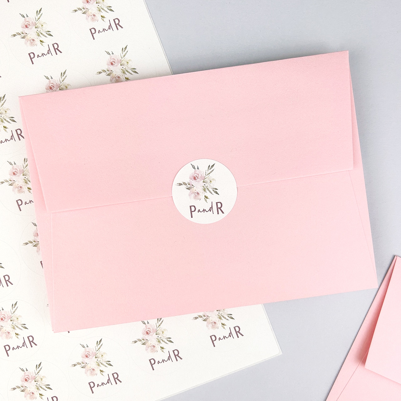 Piper Pink Envelope Seal Stickers - Pure Invitation Wedding Invites