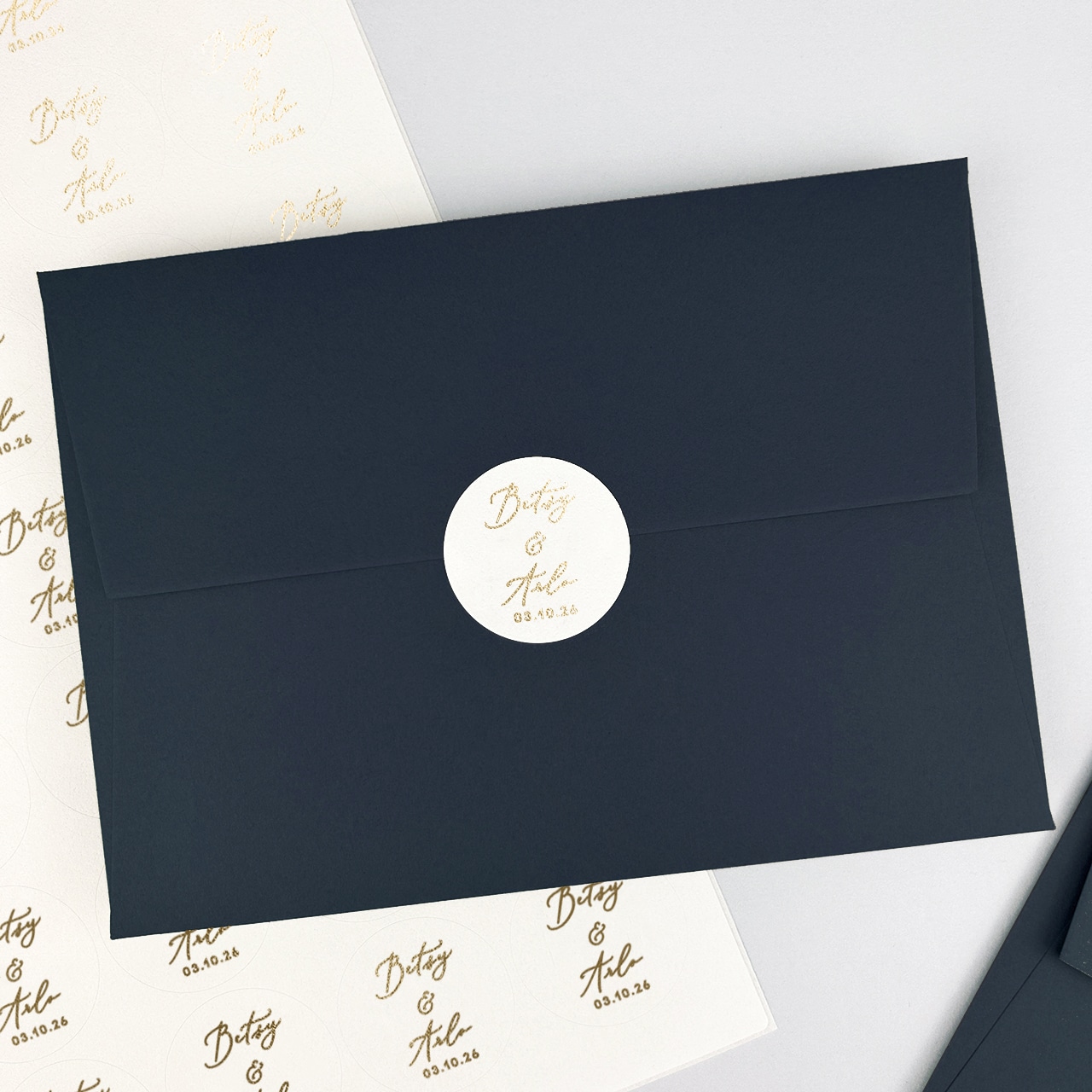B Foiled Envelope Seal Stickers - Pure Invitation Wedding Invites