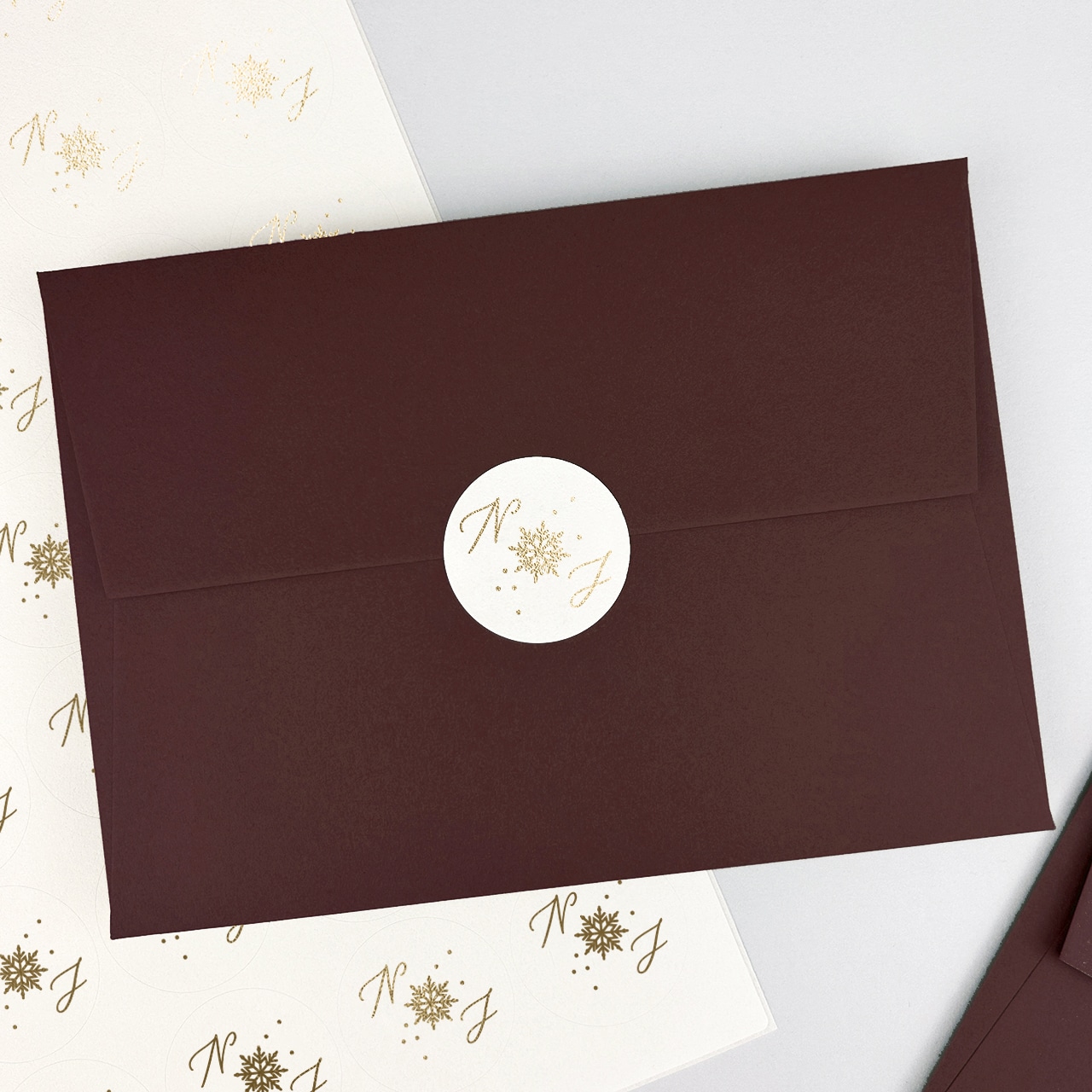 Nieve Foiled Envelope Seal Stickers - Pure Invitation Wedding Invites