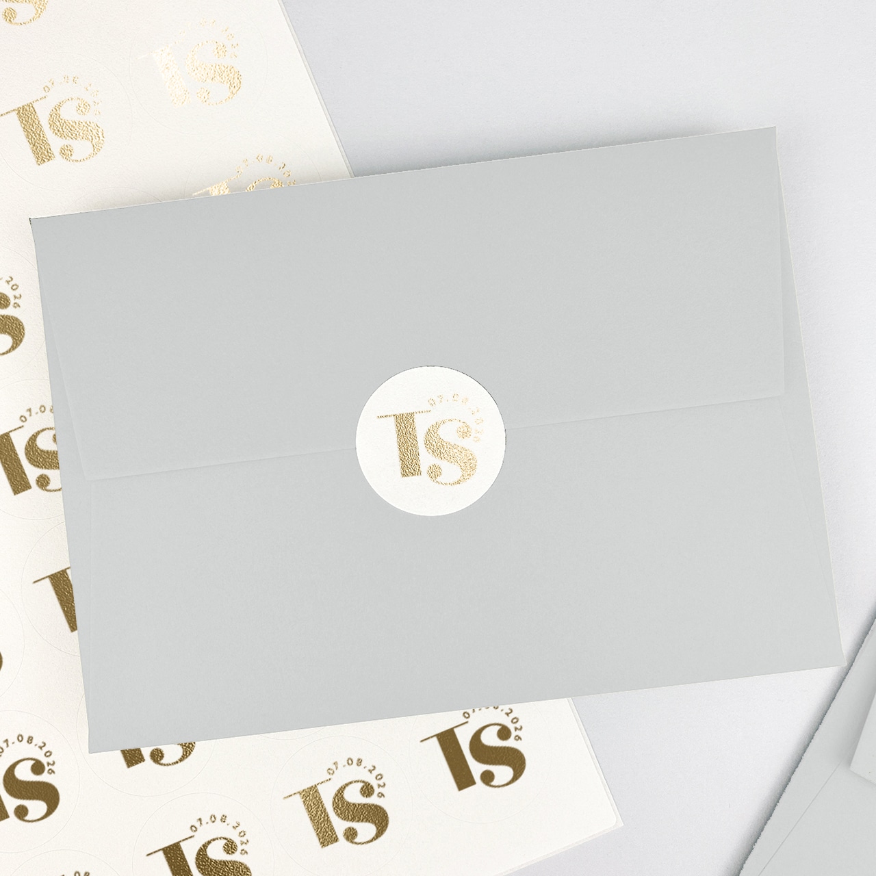 Wedding Stickers. Foiled Personalised Initials Envelope Seals. -  UK